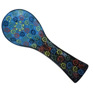 Kitchen Spoon Rest‎ Handmade Hand Painted Turkish Folk Art Blue